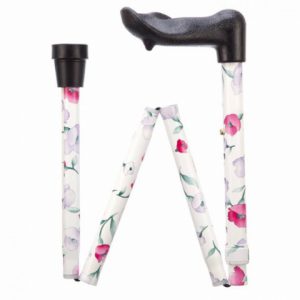 Arthritic Grip Walking Stick Pink Flower